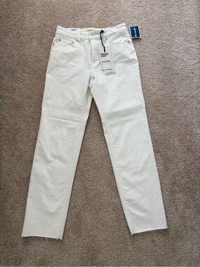 Women's White Jeans ... Mid Rise Straight Ankle